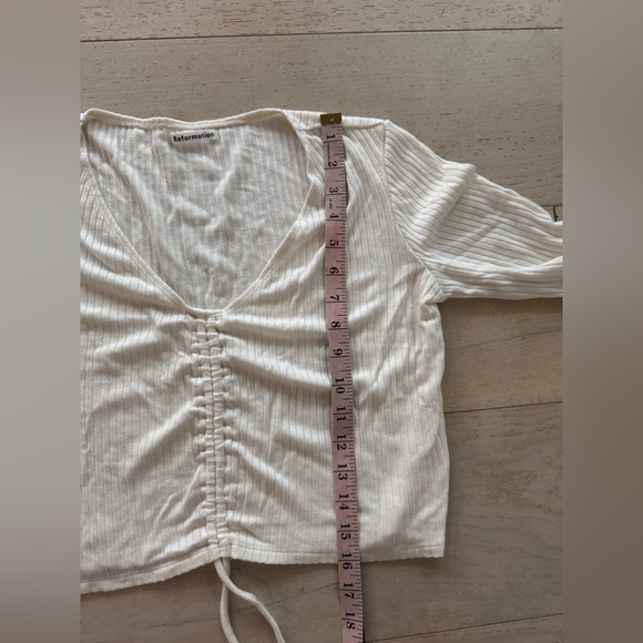 Reformation rubbed knit cinch  Top cream  sz L  Blouse - Picture 9 of 11
